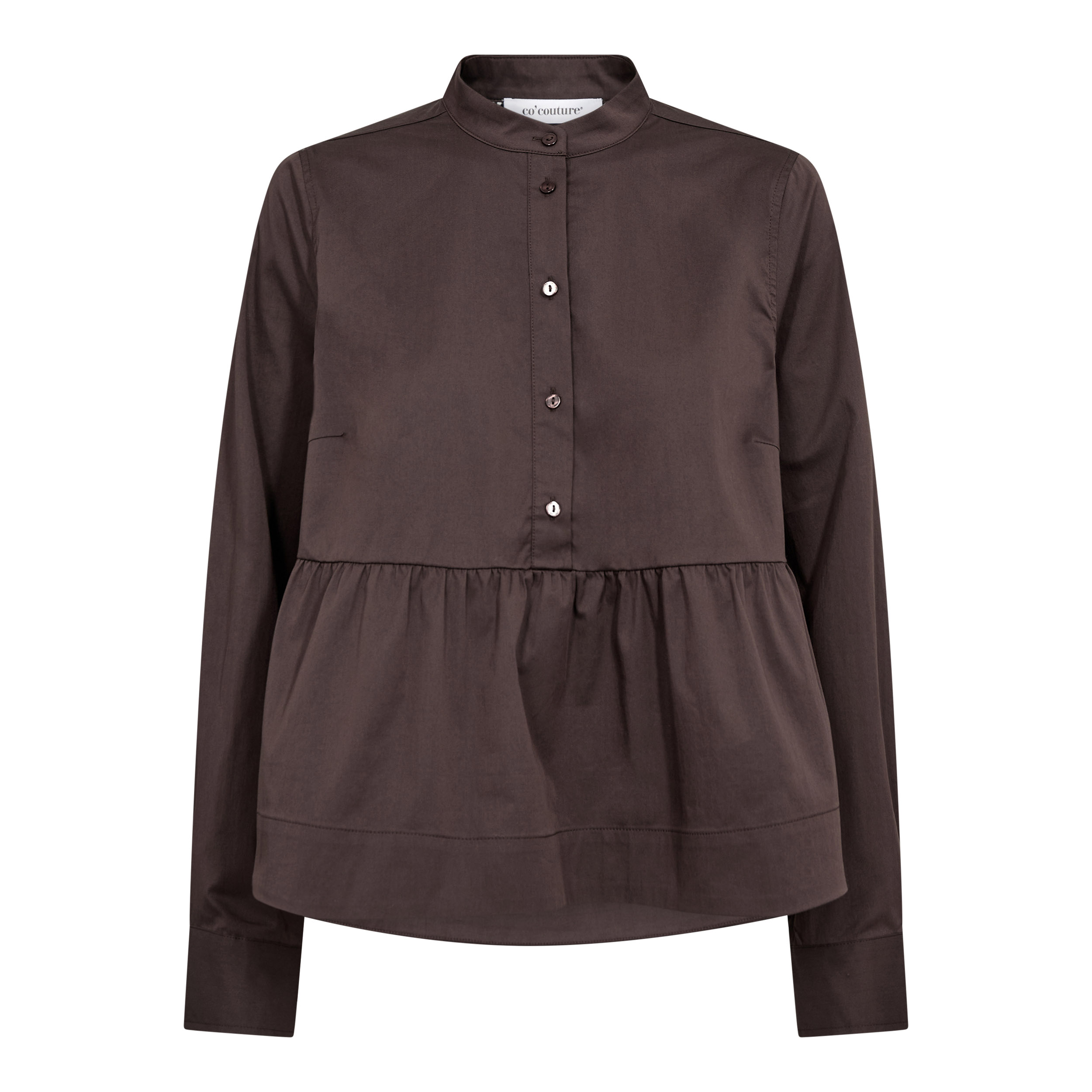 Co'couture - Poppy LS Flare Blouse - Dark Brown - Billede 3