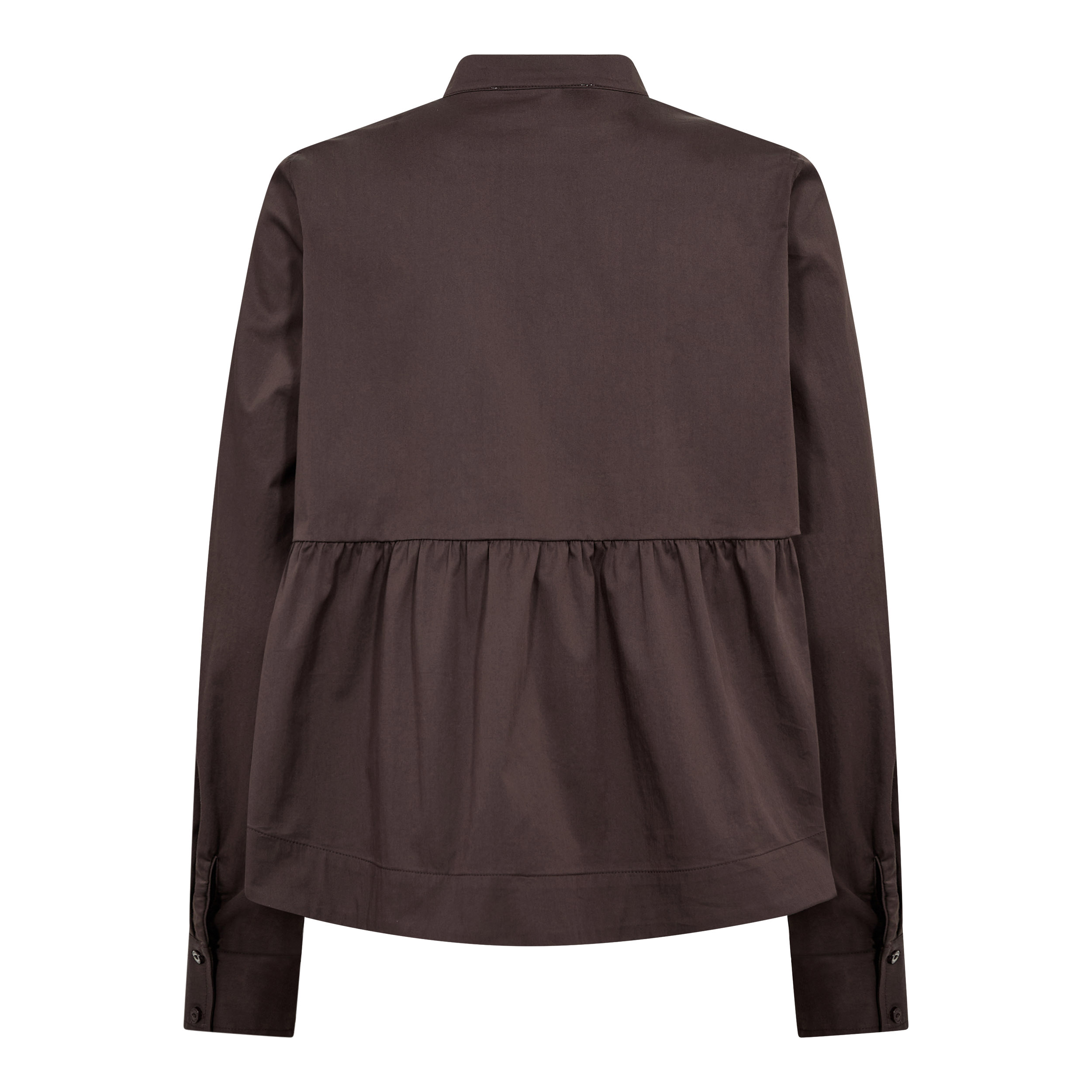 Co'couture - Poppy LS Flare Blouse - Dark Brown - Billede 2