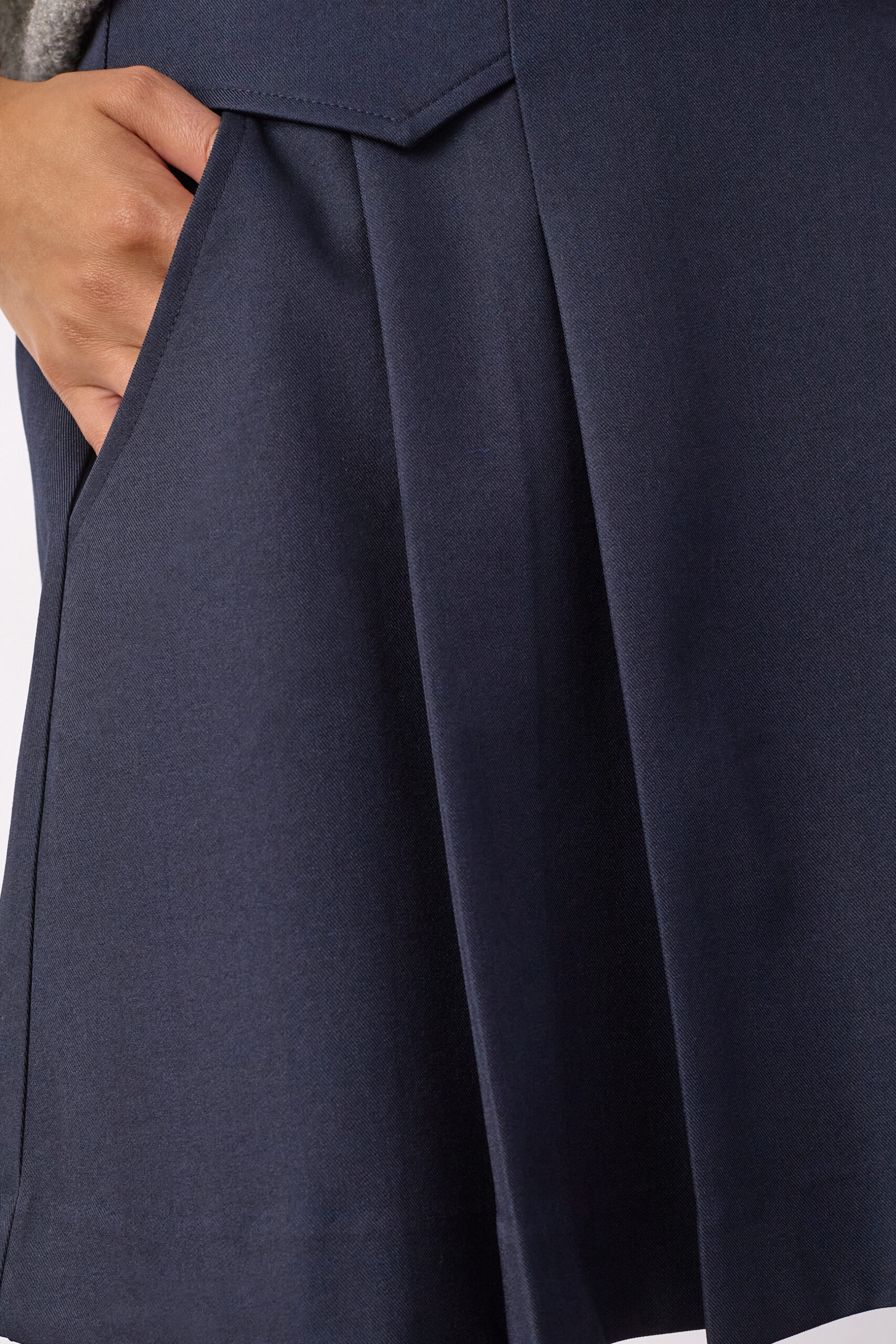 Co'Couture – Luna Pocket Pleat Mini Nederdel - Navy - Billede 5