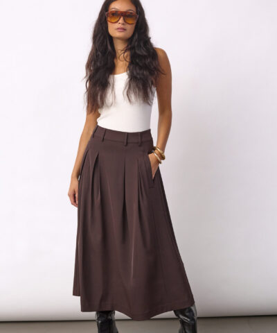 Alternative view of Co'couture - Alini Anya Pleat Skirt - Dark Brown