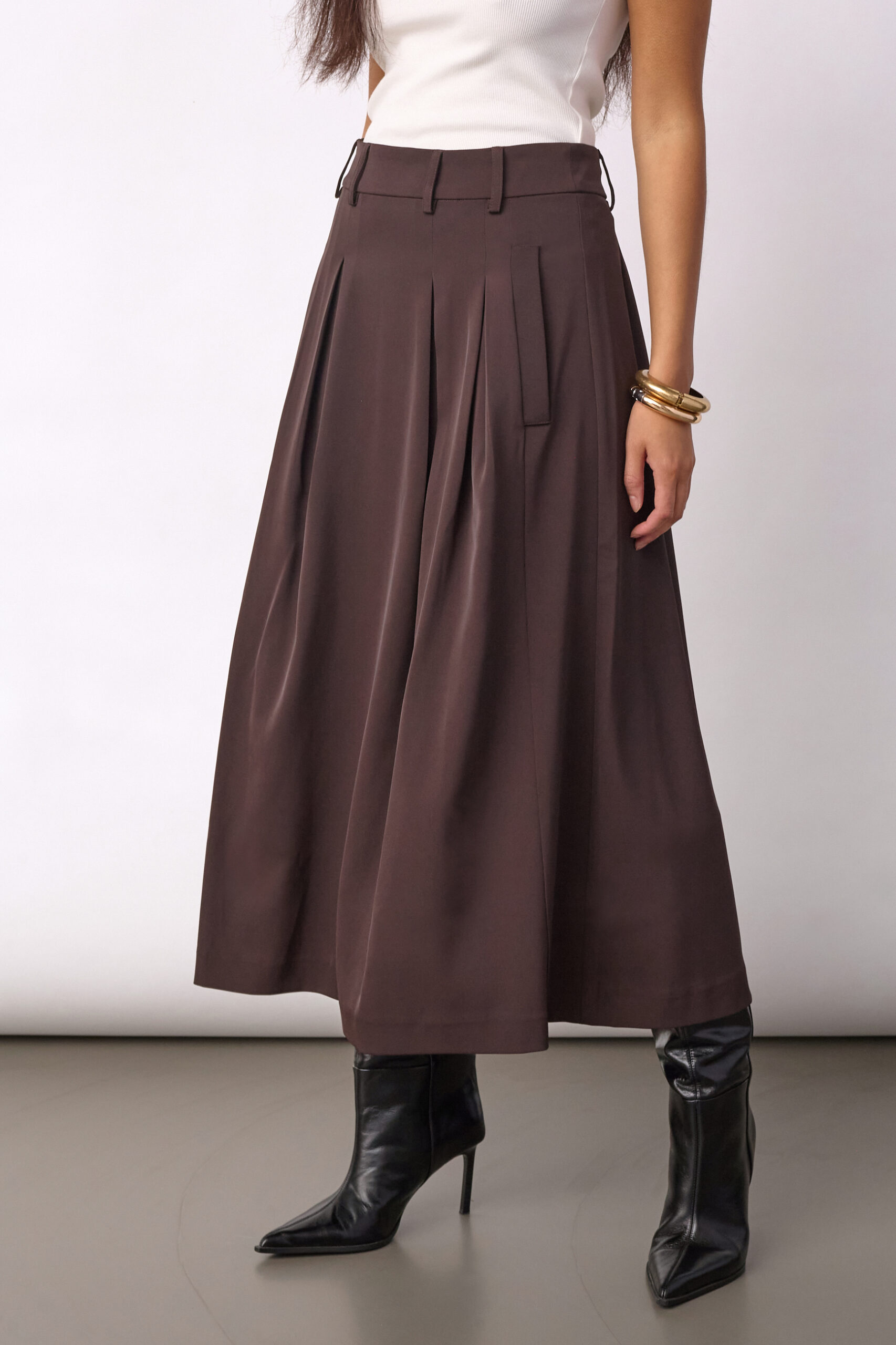 Co'couture - Alini Anya Pleat Skirt - Dark Brown - Billede 3