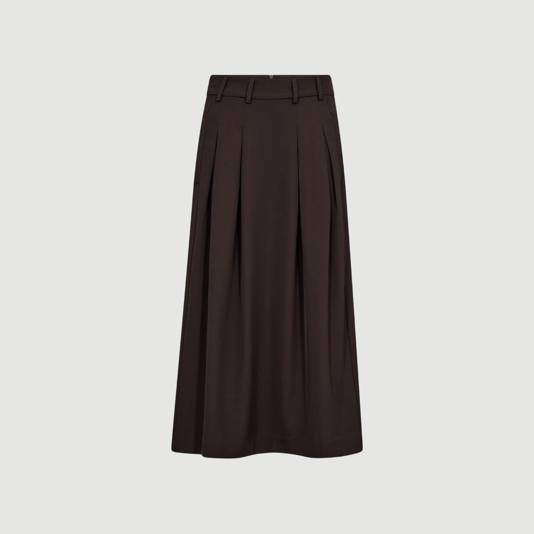 Co'couture - Alini Anya Pleat Skirt - Dark Brown