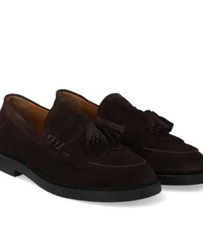 Alternative view of Angulus - Bred Loafer med Frynser og Kvastdetalje – Dark Brown