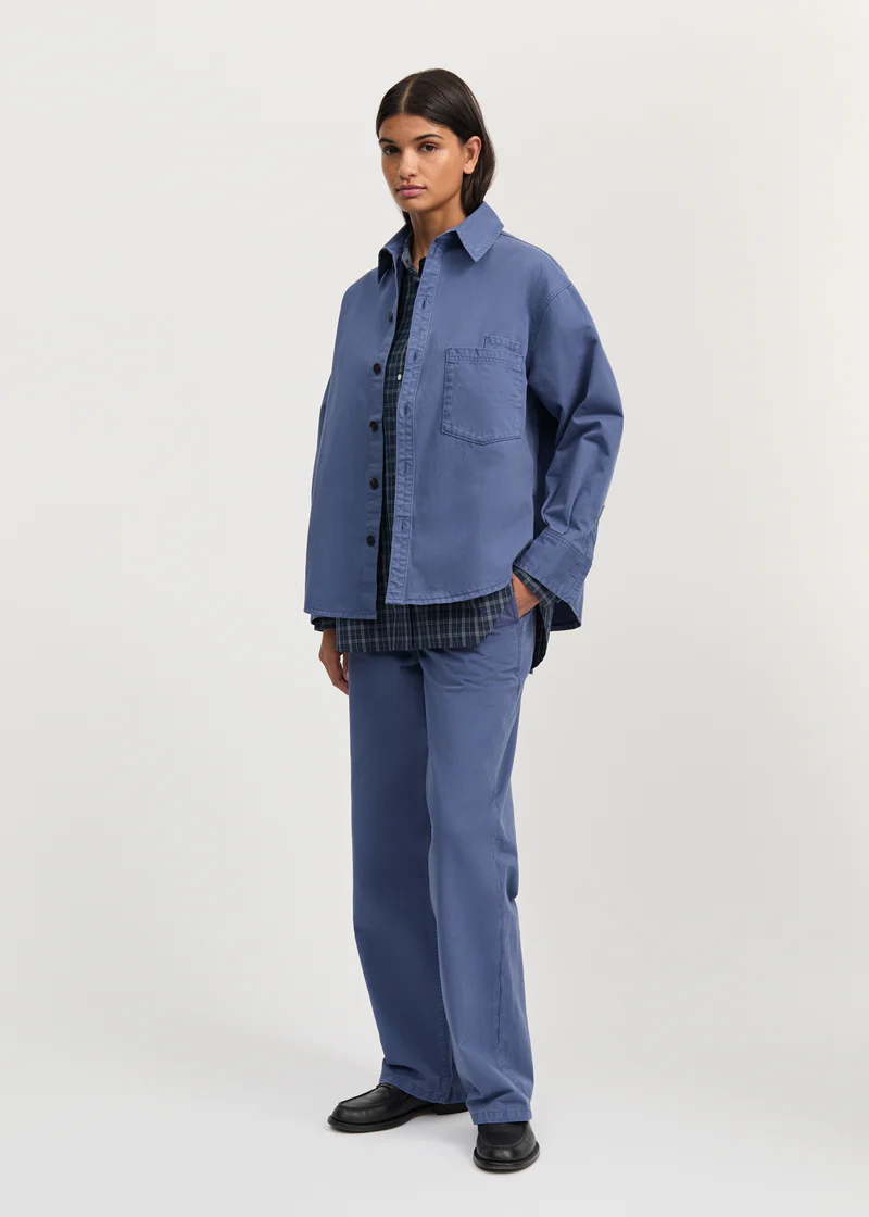 Aiayu - Casy Shirt Cotton - Washed French Blue - Billede 3