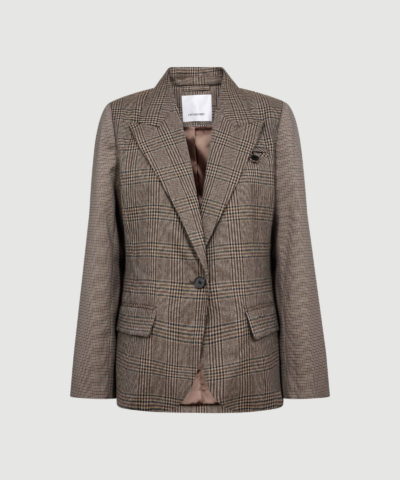Co'couture - Veya Check Fitted Blazer - Brown