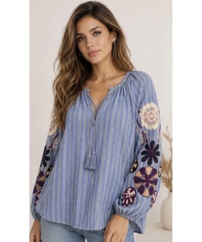 Alternative view of Lecoco - Isadora Shirt – Heather Blue