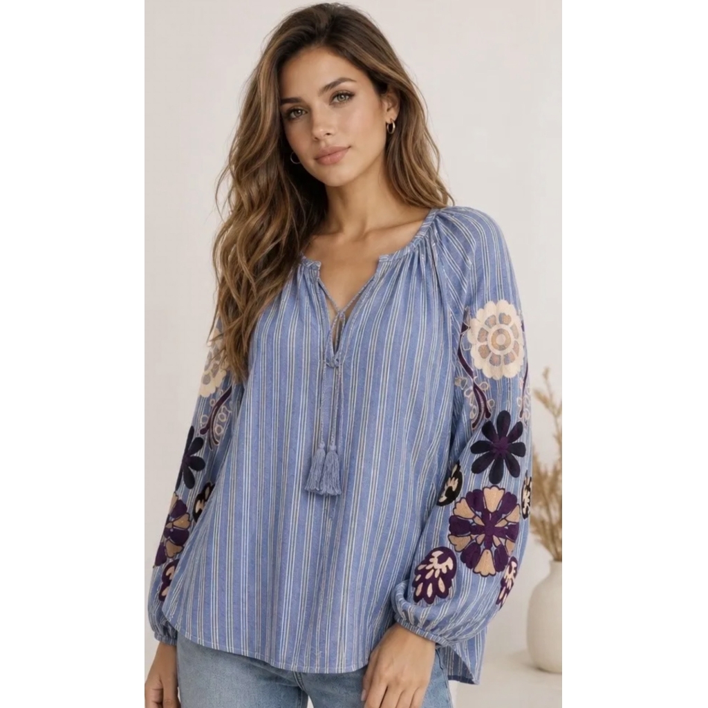 Lecoco - Isadora Shirt – Heather Blue - Billede 2