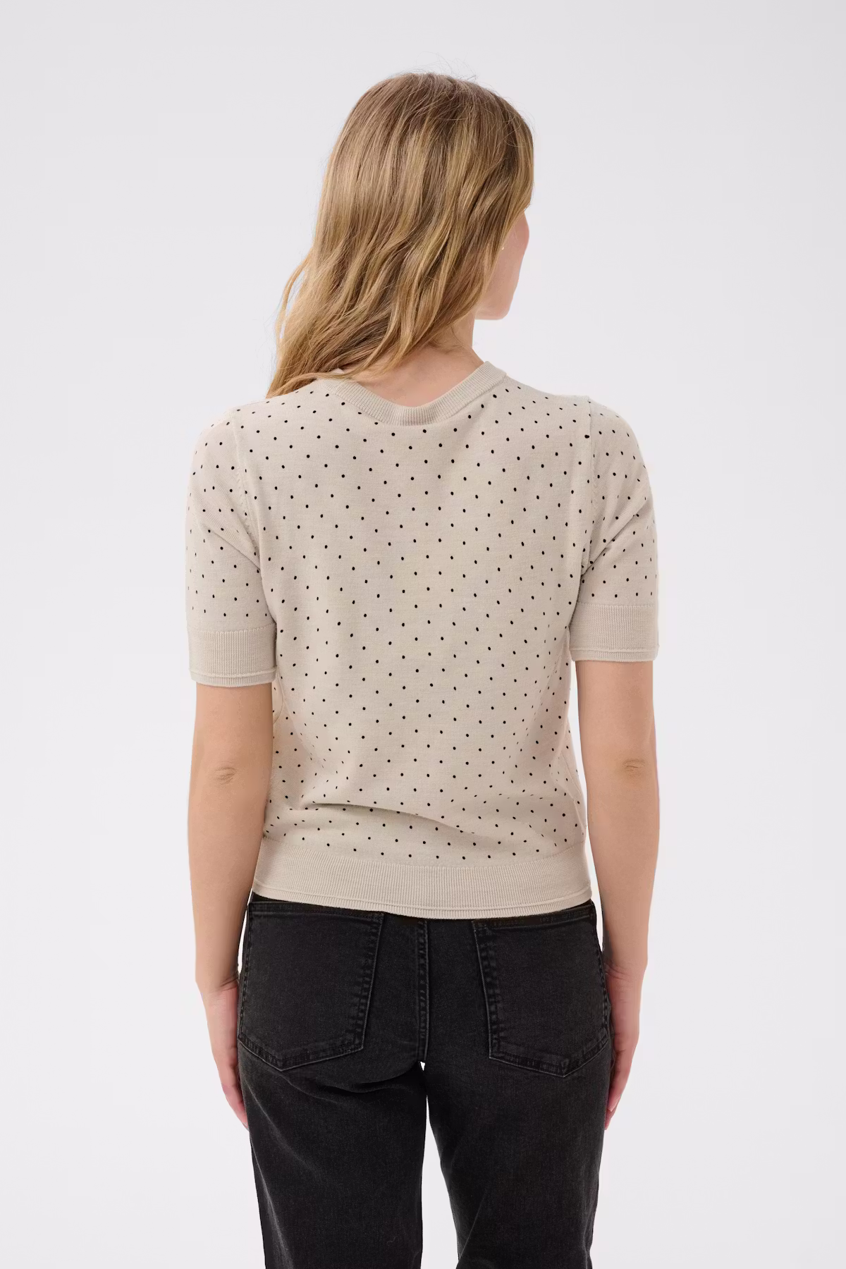 Part Two - NatanyaPW Pullover – Natural / Navy Dot - Billede 4