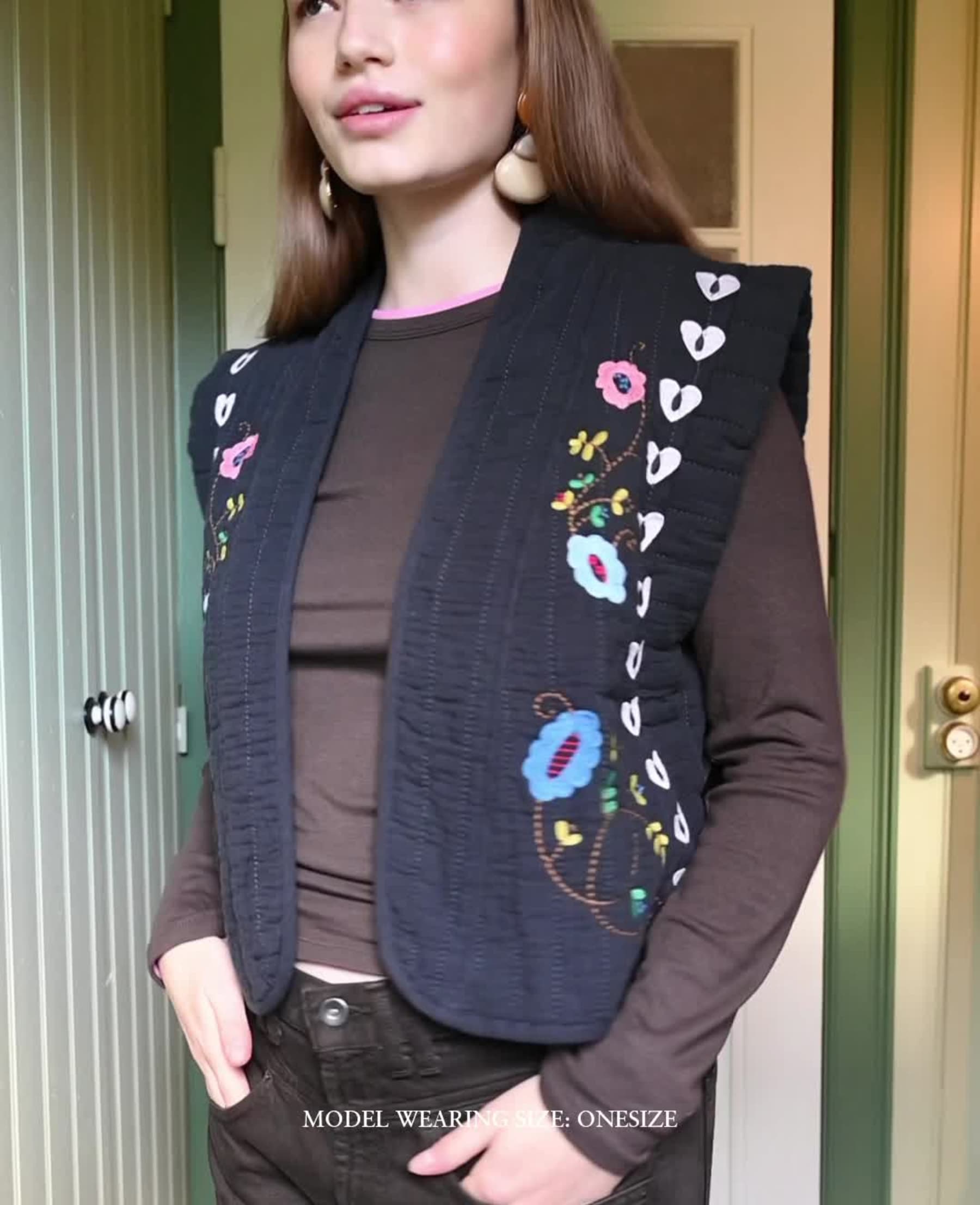 Sissel Edelbo - Samira Vest – Almost Black - Billede 6