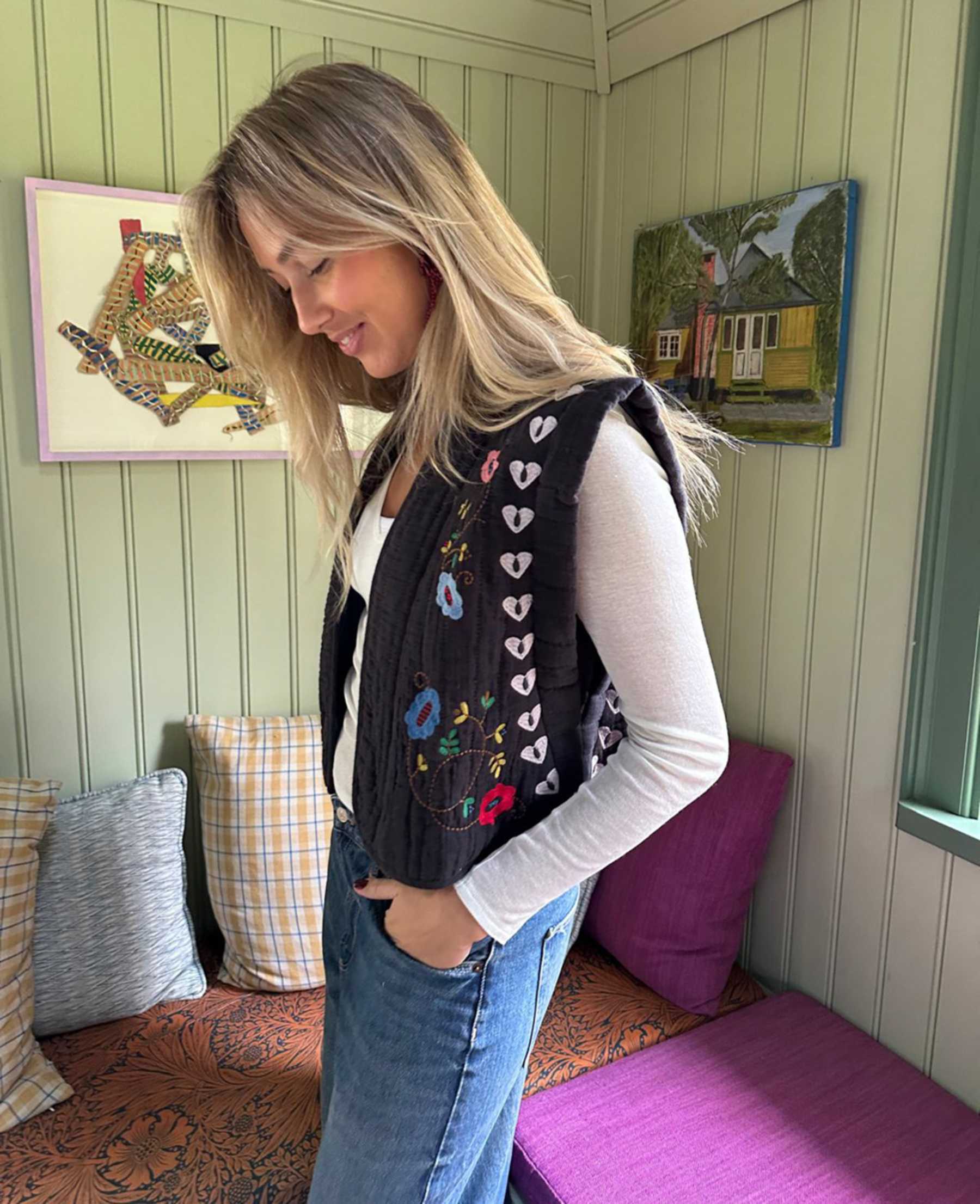 Sissel Edelbo - Samira Vest – Almost Black - Billede 3